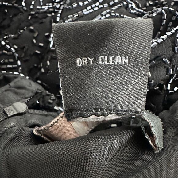 VTG Beaded Top Women's M Black Embellished Victorian Gothic Whimsigoth Tank - Picture 7 of 8